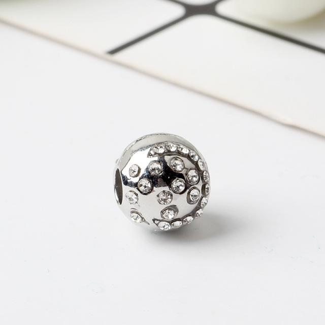 New Original Bead Alloy Love Star Flower Clip Stopper Charm Clear CZ Fit  Bracelet Bangle Necklace DIY Women Jewelry