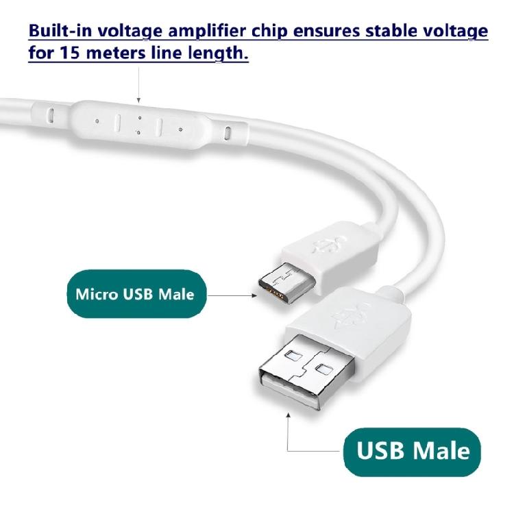 Сверхдлинный USB-кабель для зарядки Micro USB для камеры Длинный кабель-зарядное устройство