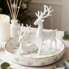 2/4Pcs Christmas Reindeer Statue Standing Sitting Elk Silhouette Figurine Deer Sculpture Home Office Desktop