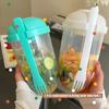 1000Ml Breakfast Oatmeal Cereal Nut Yogurt Salad Cup Container Set With Fork Sauce Cup Lid Bento Portable Bowl Lunch Box