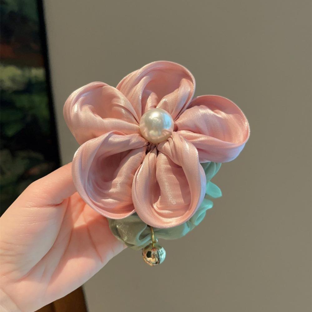 Three-dimensional Flower Hair Circle High Elastic Hair Bands Elegant Head Rope Ponytail Women