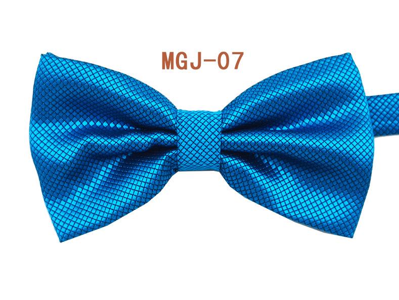 Men's Solid Black Double Layer Bow Tie - British Cube Grid, 27 Colors Available for Formal Events and Weddings.
