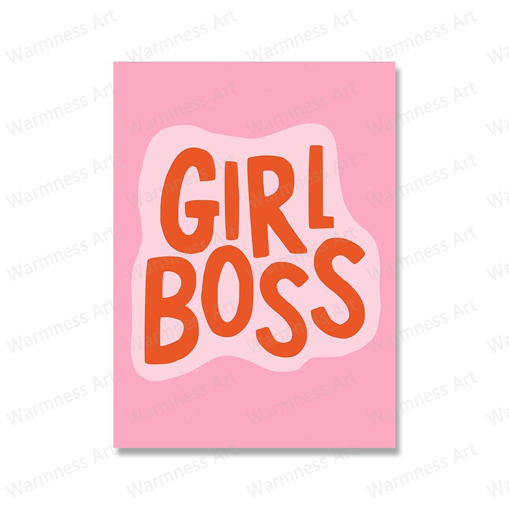 Девушка Босс Цитата Плакаты Независимая Женщина Сила Холст Картины Печати Вдохновляющие Цитаты Картины для Гостиной Домашний Декор Без Рамки
