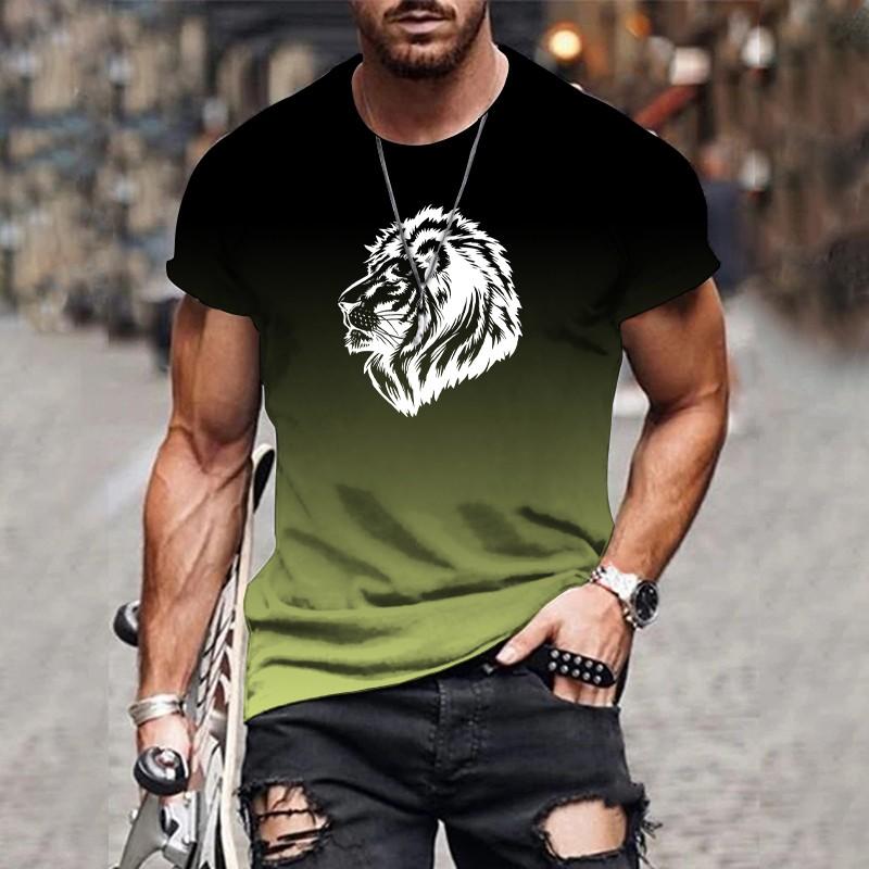 Мужская 3D градиентная печать модный трендовый принт Harajuku дизайнерские повседневные топы с коротким рукавом очень большие размеры мужская одежда