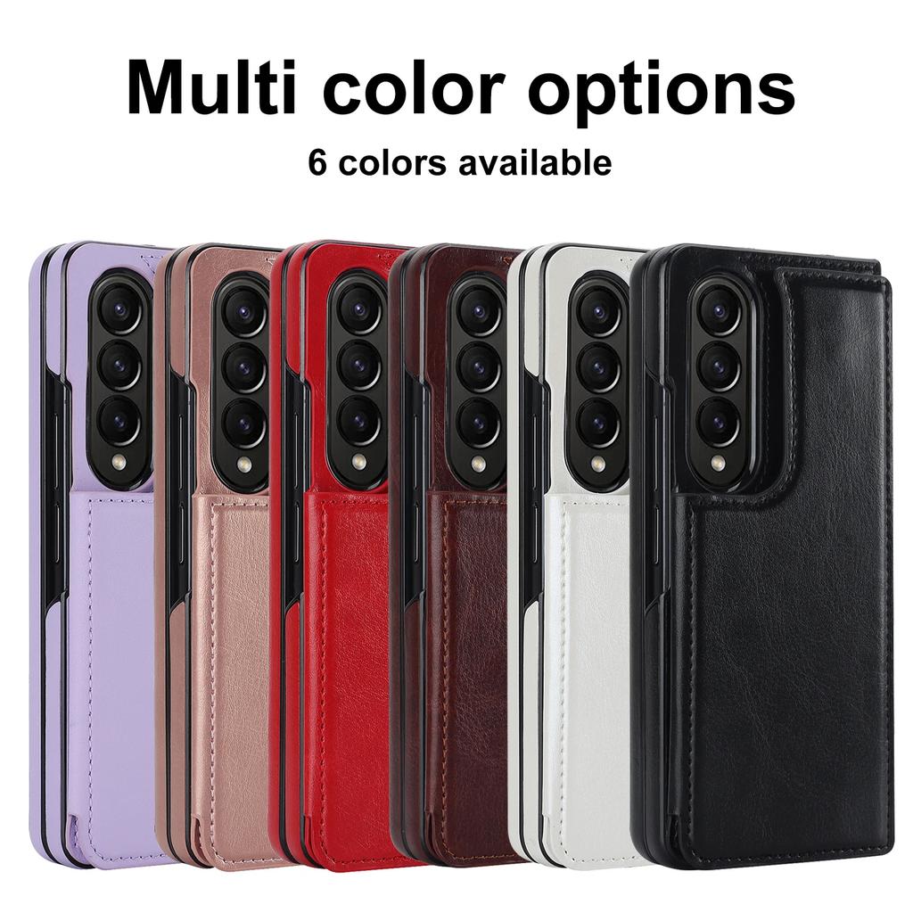 Складной кожаный чехол-подставка для карточек Samsung Galaxy Z Fold 6 5 4 3 5G Fold 6 Business Protection Z Fold 5 Luxury Fashion Cover