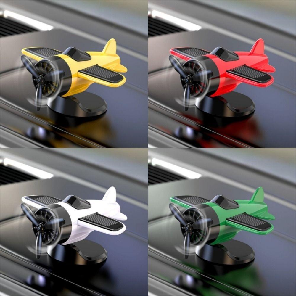 360° Rotary Car Center Console Decorations Solar Powered Aircraft Ornaments  Desktop Ornament