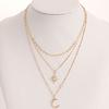 European and American accessories, simple and versatile Tianmang star moon necklace, trendy fringed pieces, multi-layer stacked neck chains