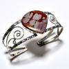 Noreena Jasper Gemstone 925 Посеребренный браслет-манжета ручной работы