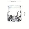 1pc 260ml/8.8oz Crumple Style Whisky Glass Irregular Faceted Wine Cup Whisky Tumbler Suitable For Restaurant Bar