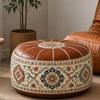 PU Leather Ottoman Pouf Foldable Storage Ottoman New Floor Seat Cushion  Multipurpose Storage