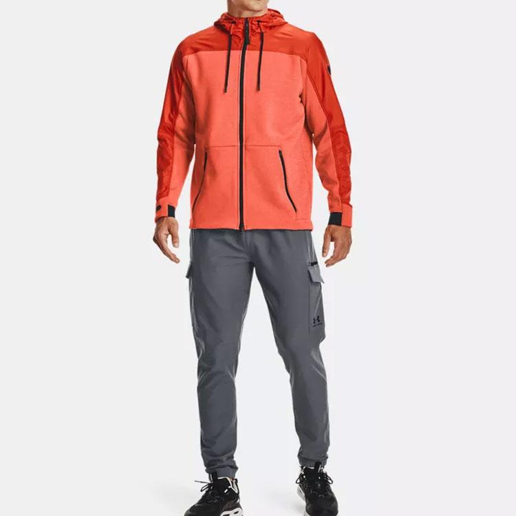 Under Armour ColdGear Colorblock Дышащая тренировочная куртка с капюшоном Мужская верхняя одежда Оранжевый 1320710-830