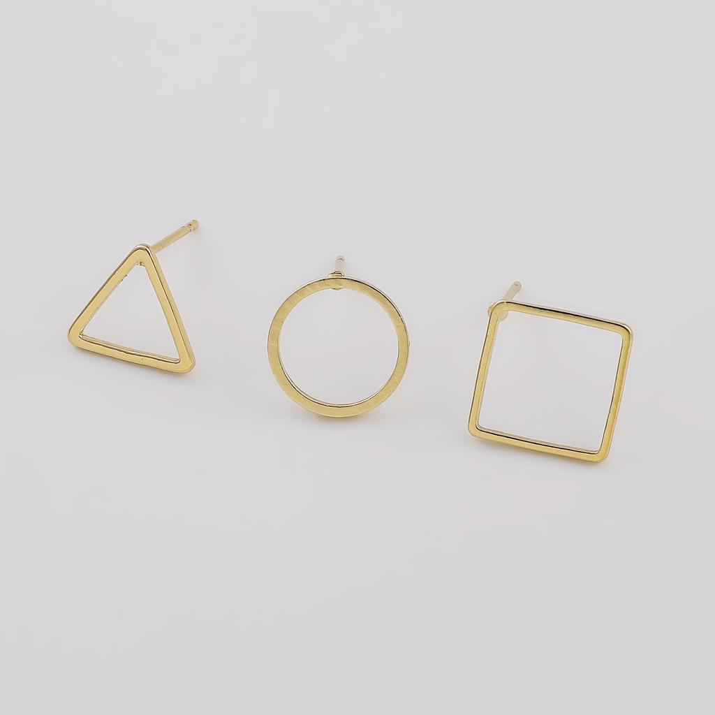 1 пара 12 мм латунные модные серьги-гвоздики геометрические серьги для женщин и девочек