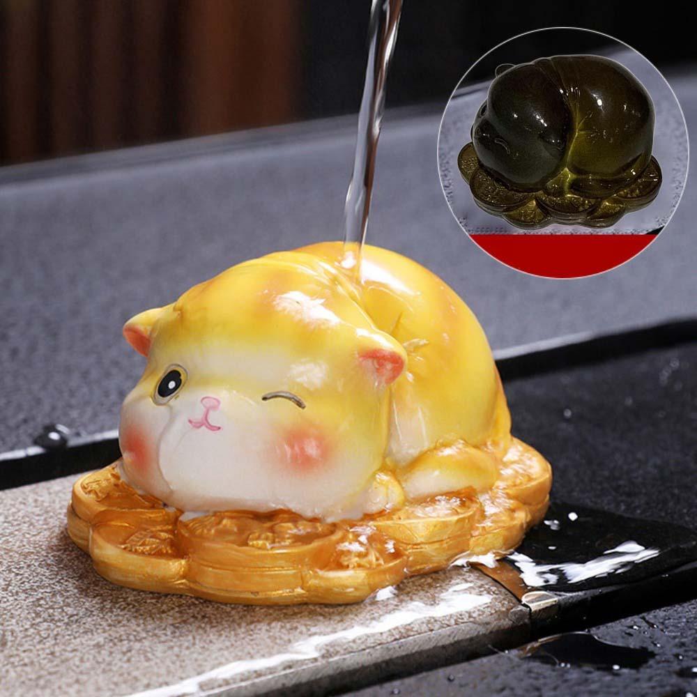 Фигурки Счастливый Кот Украшение Стола Милый Талисман Рабочие Столы Животное Орнамент Раскрашиваемый Чайный Питомец Подарок