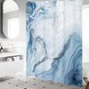 Blue Marble Shower Curtain, Modern Ombre Fabric, Abstract Chic Watercolor Design for Luxury Summer Bathroom Decor