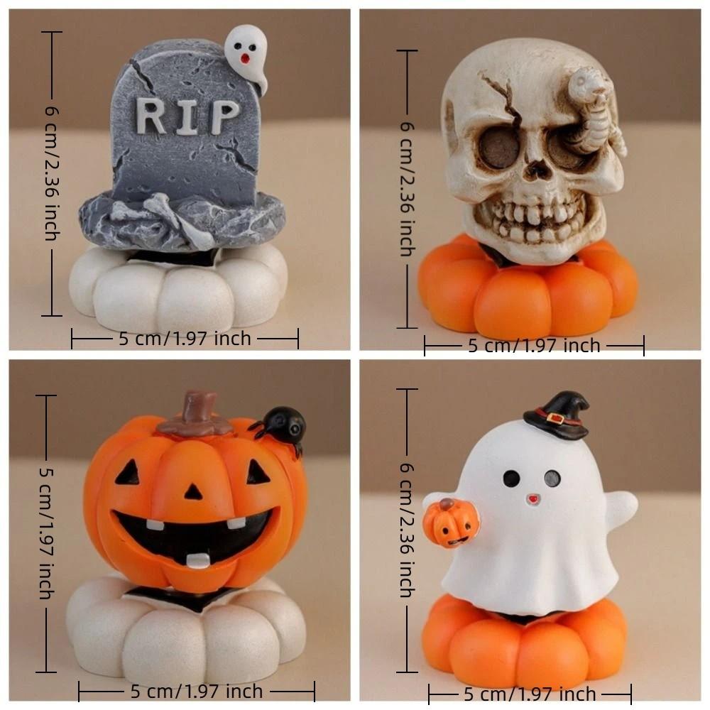 Gothic Style Rotating Pumpkin Ghost Ornament Spooky Halloween Pumpkin Statue Housewarming Gifts