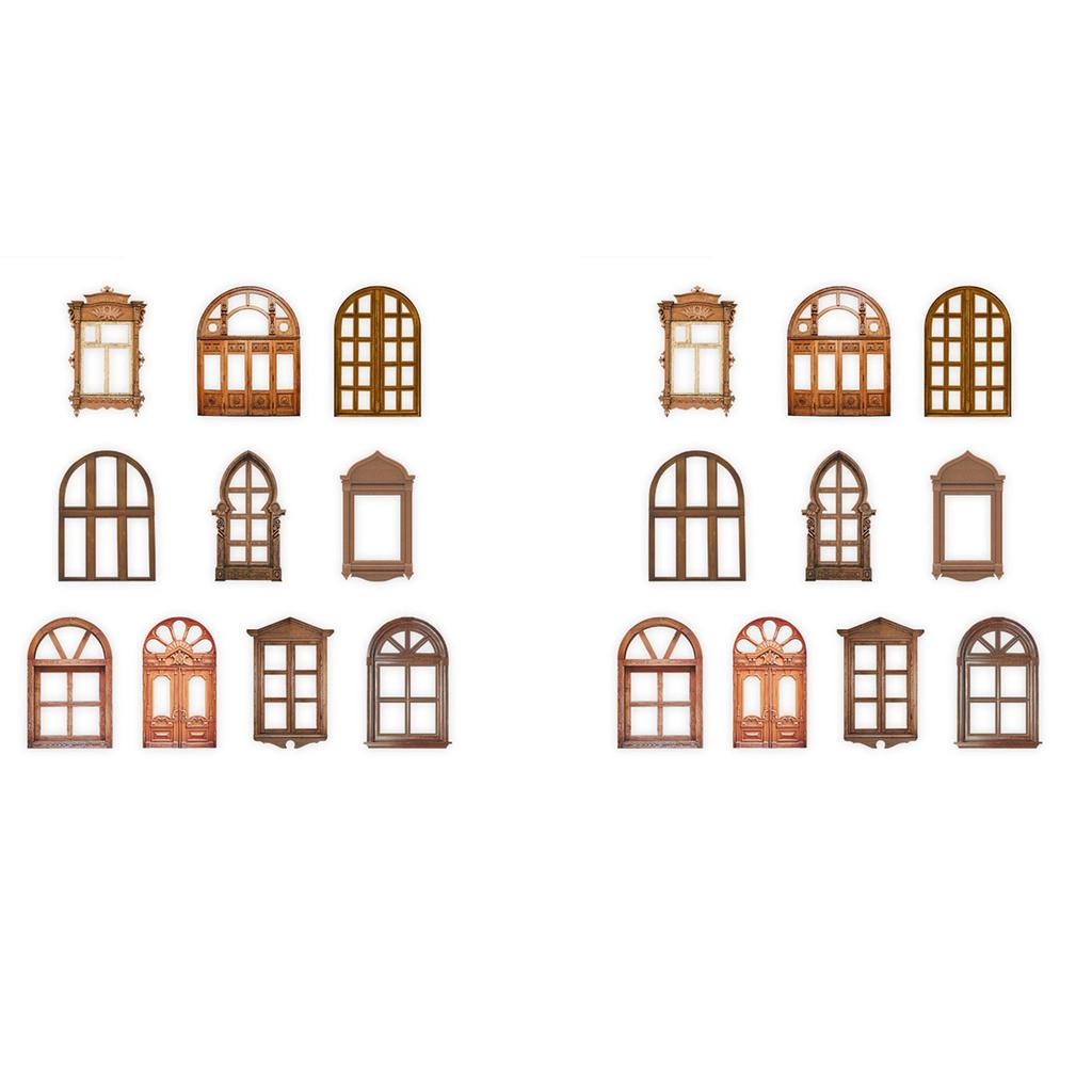 20 листов винтажного полого окна, дверного материала, бумаги, декоративного полого окна и двери, коллажа, автомобиля