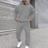 Men's Solid Colour Hooded Long Sleeve Sweatshirt Home Trousers Running Suit