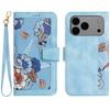 For iPhone 17 Pro Max Case PU Leather Floral Phone Cover with Card Slots