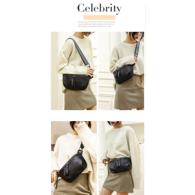 Genuine Leather Moon Chest Bag for Women Luxury Brand Crossbody Sac Female Soft Cowhide Shoulder Messenger Bags Waist Packs Hot