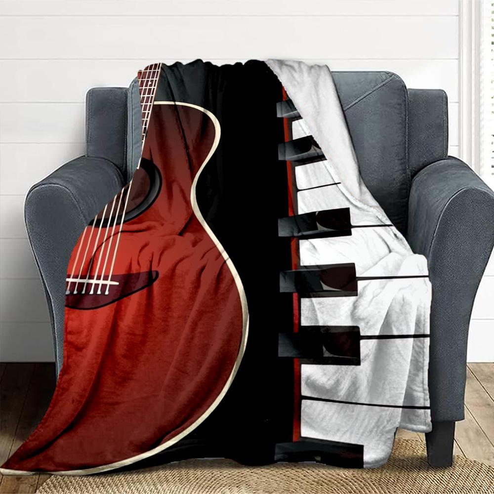 Music Instruments Flannel Blanket Throw Blanket Soft Warm Sofa Bed Camping Car home Decor Unique Christmas Gift C9301128