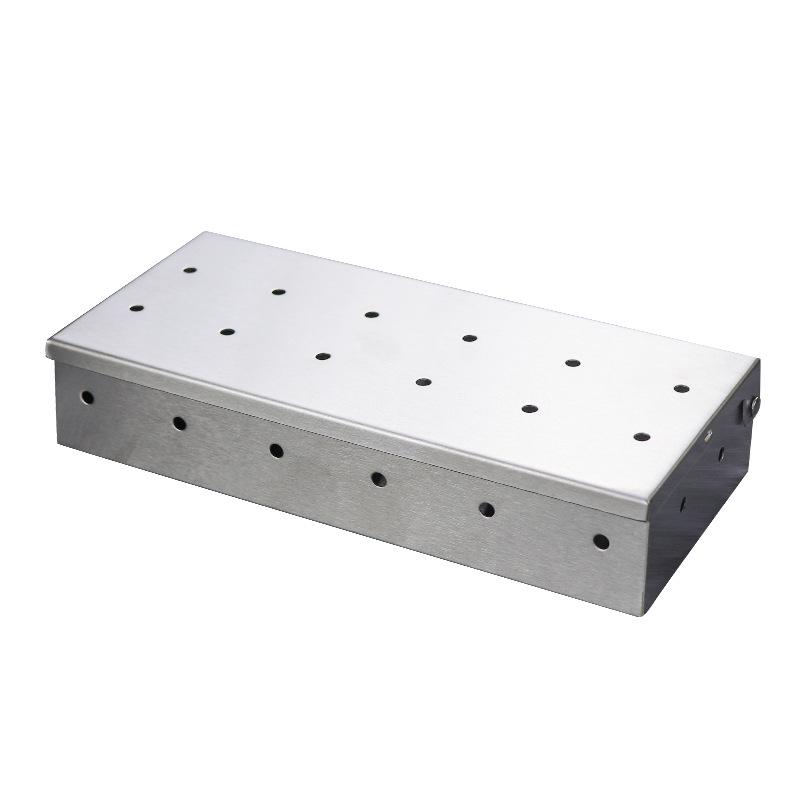 Stainless Steel Smoker Box for BBQ - Thickened Smoked Meat and Spice Box for Outdoor Grilling