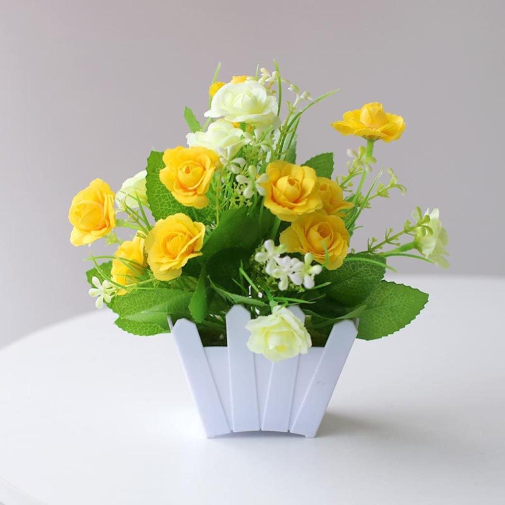 Fence Artificial Potted Flowers Simulation Bonsai New Plastic Fake Flower Living Room Ornaments