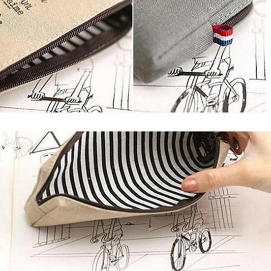 Сумка для хранения в стиле ретро, ​​многофункциональная холщовая студенческая ручка для школы