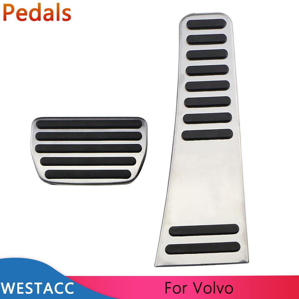 Stainless Steel Car Pedals Accelerator Gas Brake Clutch Pedal Cover for Volvo XC60 XC90 S90 V90 2018 -