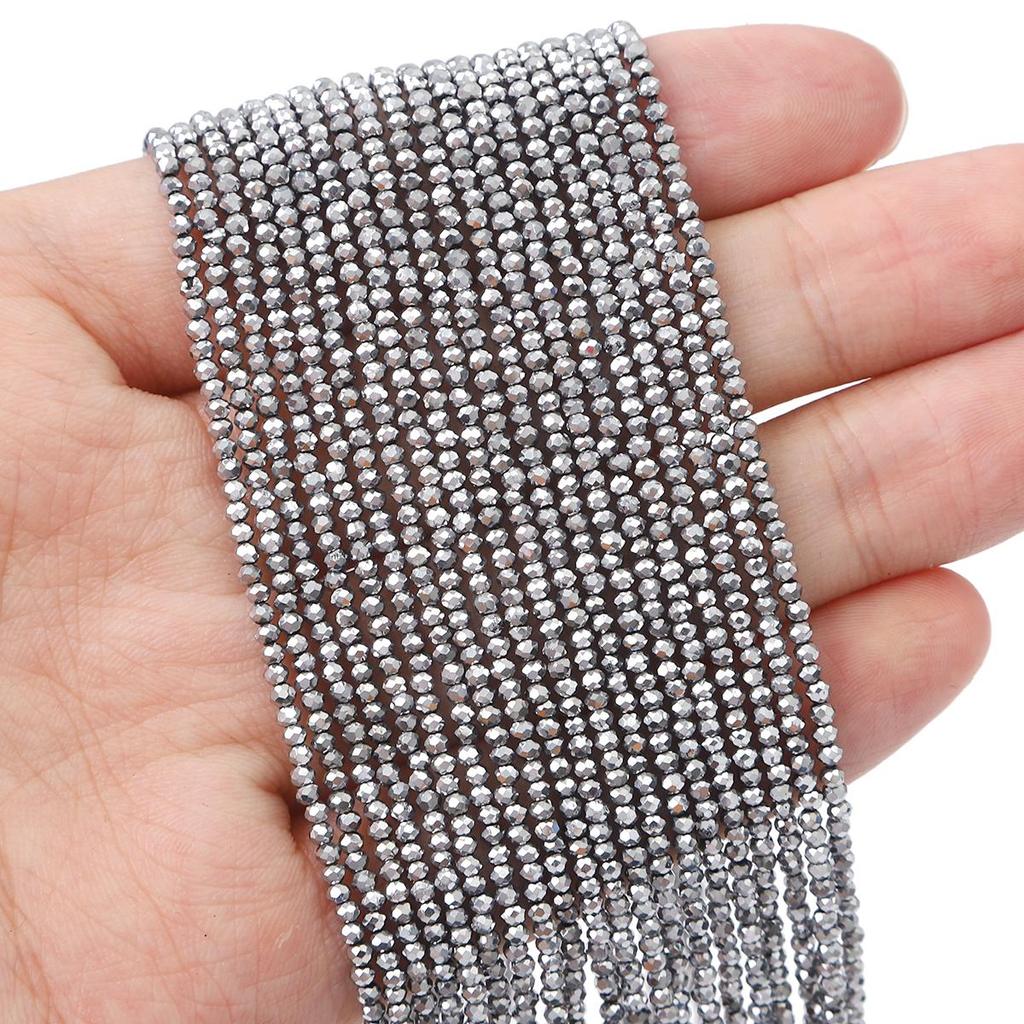 36cm Mini Glass Loose Beads Plated Color Faceted Beads For Jewelry Making DIY Necklace Bracelet Earring