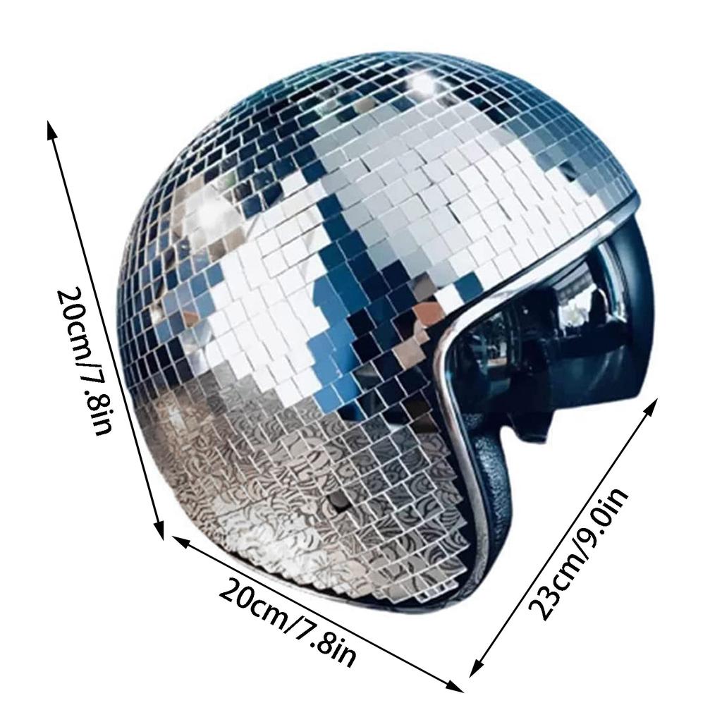 Disco Ball Helmets Disco Decor Helmets With Retractable Visor Classic Disco Mirror Glitter Ball Helmets For Men & Women