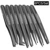 8PCS/Set Electronic Tweezers Anti-Static Anti-Magnetic Carbon Fiber Precision Tweezers