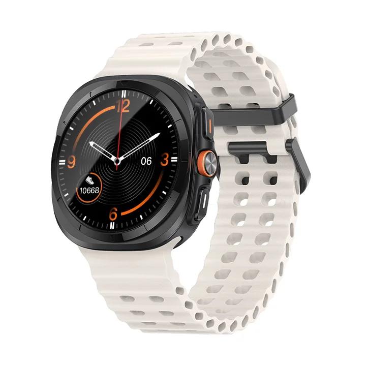 Морской ремешок для Samsung Galaxy Watch ultra Ремешок 47 мм Аксессуары Двухцветный Спортивный силиконовый Браслет Galaxy Watch 7 ultra Ремешки