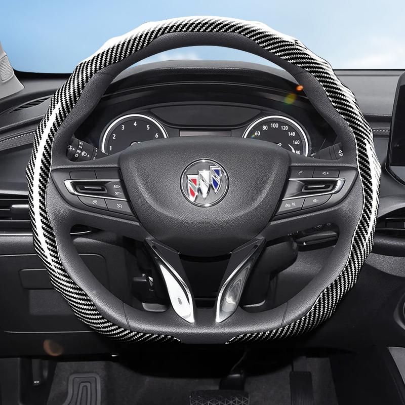 Подходит для Buick Чехол на руль с текстурой под карбон, защелкивающийся, волнообразной формы, спортивный дизайн, прочный защитный чехол, Encore Gx Envista Envision
