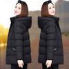 Women Down Cotton-Padded Jacket Thick OvercoatVWarm Parker Coats Loose Long Hooded Coat, Autumn Winter