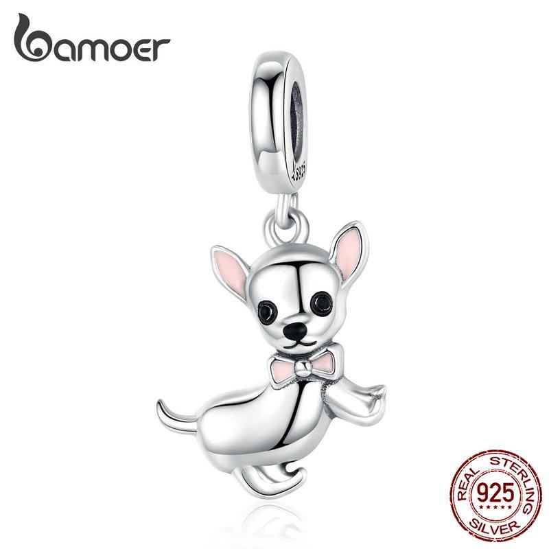BAMOER 925 Sterling Silver A Dog 's Story Poodle Puppy French Bulldog Beads Charm Fit Bracelet