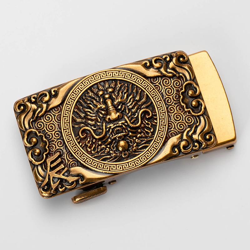 Zodiac Мужская автоматическая пряжка для ремня Персонализированная Ретро Медная 40см Автоматическая Пряжка для ремня из цинкового сплава