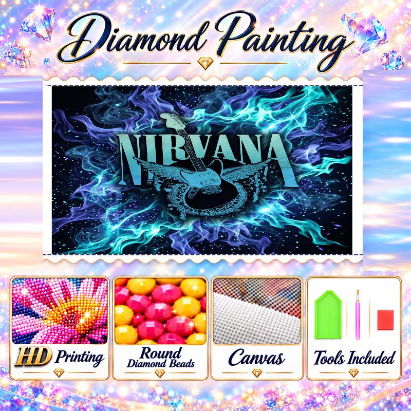 Nirvana Diamond Painting Kit 5D Full Drill DIY Diamond Mosaic Wall Art Home Decor