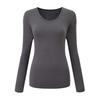 3 Pack Women's Long Sleeve Thermal Tops Solid Color Base Layer Crew Neck Slim Fit Soft Stretch Trendy - Black White Grey
