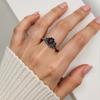 Multipurpose Skull Gothic Rings Retro Black Gold Heart Love Crystals Zirconia Accessory for Christmas Valentines Day