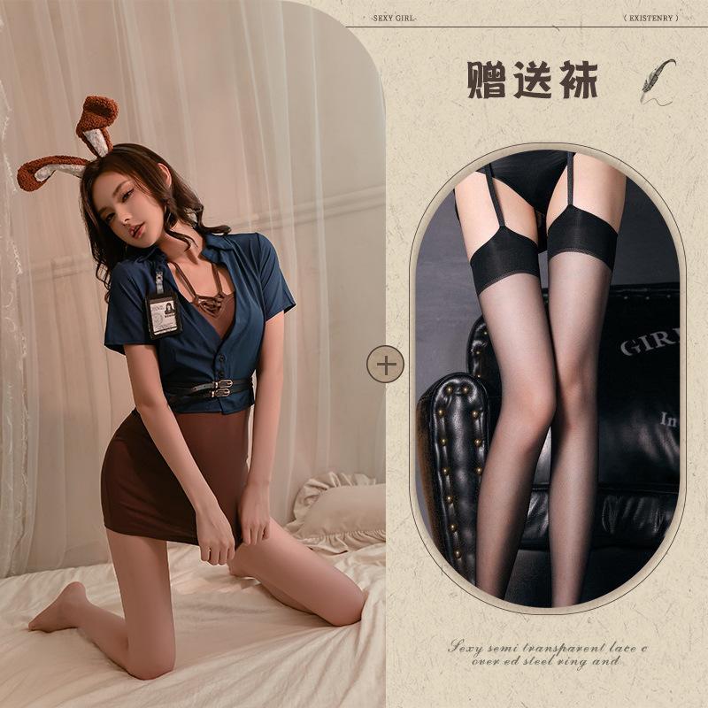 Fun underwear cos bunny sexy sweet secretary outfit royal sister miniskirt suit nightclub tight hip skirt