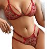 Сексуальный 3D вышитый цветочный комплект бюстгальтера и трусиков - Эротическое нижнее белье 2049