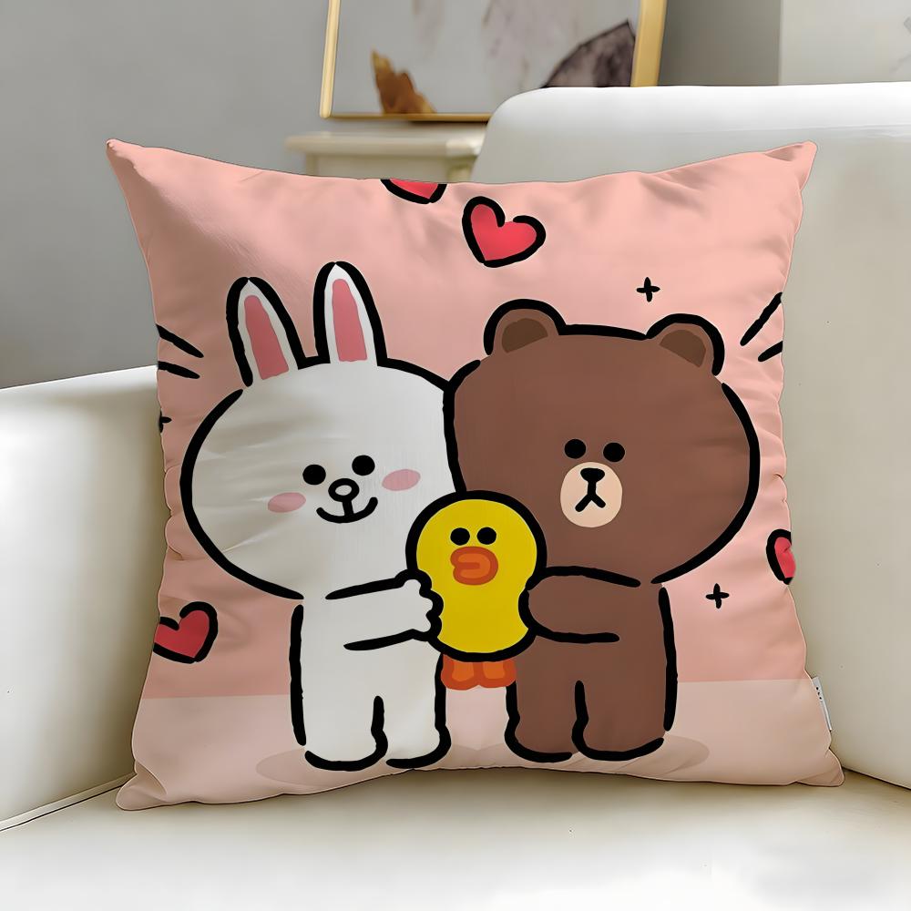 Популярный мультяшный бренд LINE friends Наволочка Мягкая и Легко стирающаяся – Универсальная для Дивана, Кровати, Путешествий и Офиса