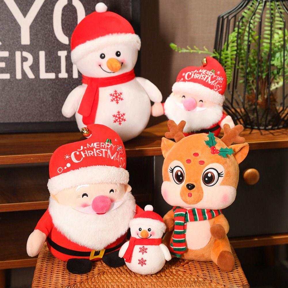 Снеговик Рождественские Мягкие Плюшевые Игрушки Плюшевая Рождественская Кукла Олень Малыш