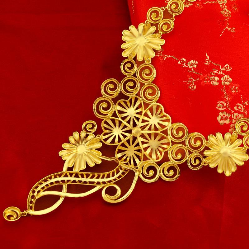 Роскошные ожерелья с подвеской в ​​виде цветов из желтого золота, цепочка для женщин, золотое ожерелье невесты, женские подвески, свадебные украшения, подарки