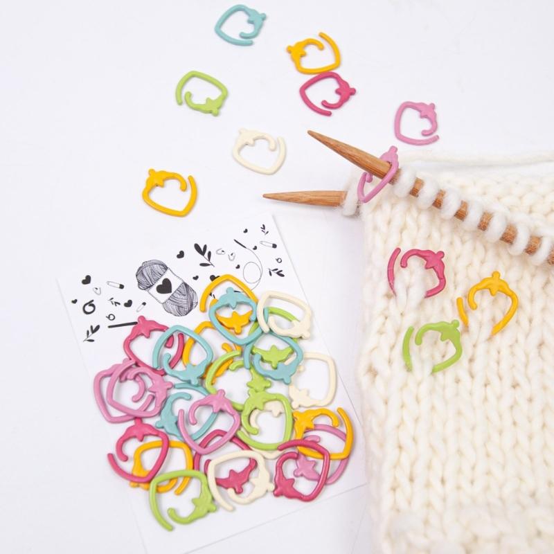 24Pcs Fruit Stitching Markers Crochet Locking Stitching Markers Rings for Knitting Crocheting Weaving Sweater Scarf Hat