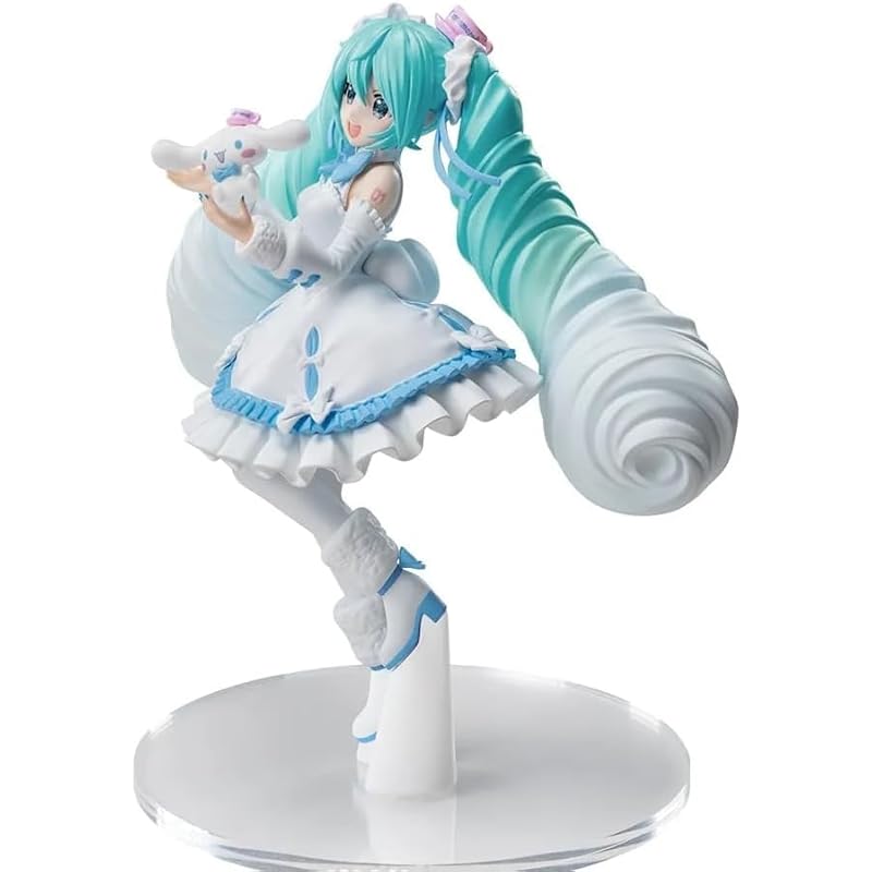 Серия Hatsune' Miku Luminasta Hatsune' Miku x Cinnamo*Roll Белая версия платья фигурка 1 тип в общем официальном размере Примерно 19 см