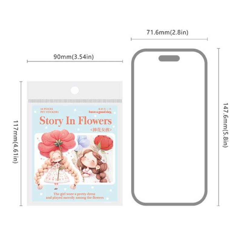 Наклейка для журнала Наклейка с мультяшной девочкой Наклейка для скрапбукинга Наклейка с пейзажем Наклейка с цветами Декоративная наклейка