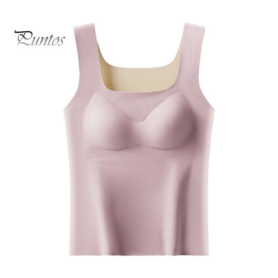 Зимний женский терможилет с нагрудными накладками, бесшовный бархатный, быстрая фиксация температуры, согревающий, квадратный вырез, облегающий, эластичный, без рукавов, внутренняя одежда