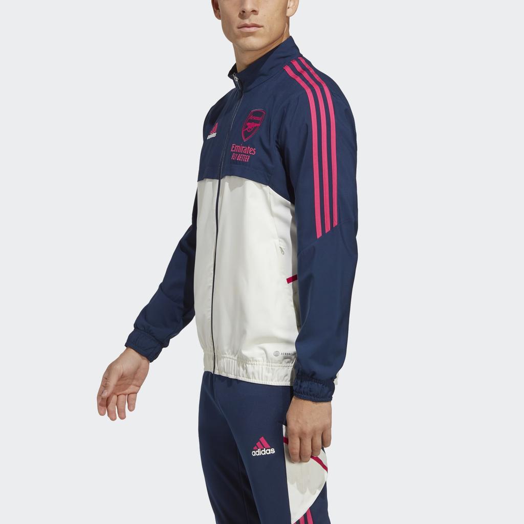 Adidas Three Stripe Color Block Logo Long Sleeve Jacket Men Jacket Dark-Blue HT4442
