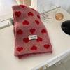 Korean Style Heart Knit Scarf for Girls Winter Warm Forest Neck Warmer Aesthetic Acrylic Wool Blend Fashion Cold Weather Scarf